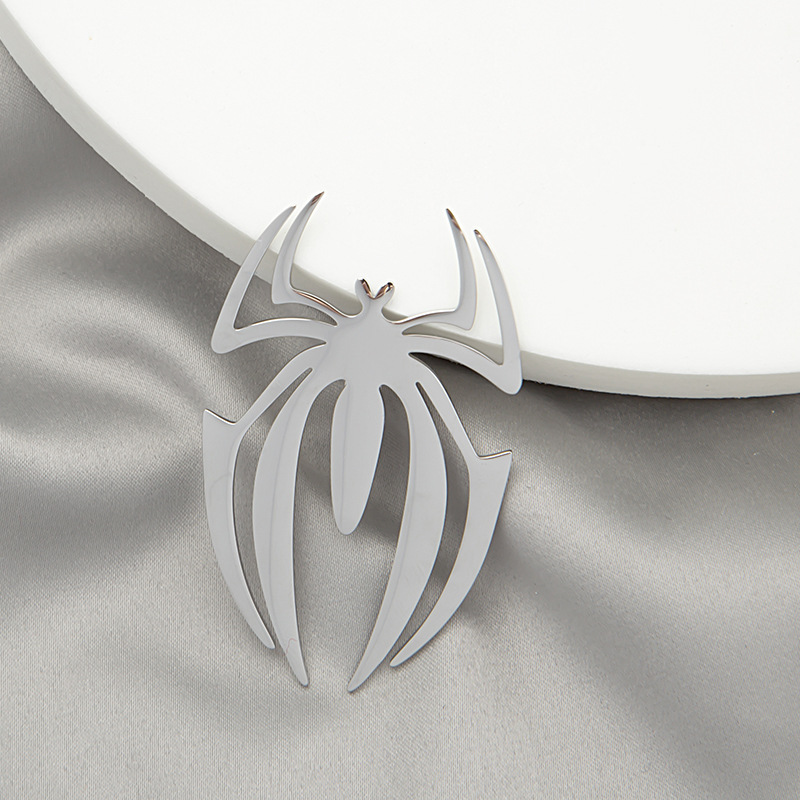 European and American cross-border personalized stainless steel animal brooches, butterfly and spider pins, cold style suit accessories factory direct sales details Picture