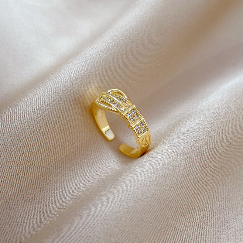 【 Real Gold 】 Super Flash Zircon ring with adjustable opening, simple Japanese-style bracelet, couple rings Application Scenario