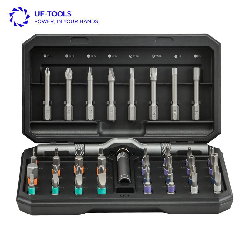 Hot-selling cross-border 42-joint 1T type ratchet screwdriver bit set, with interchangeable tool combinations for the type of air screwdriver bit full figure
