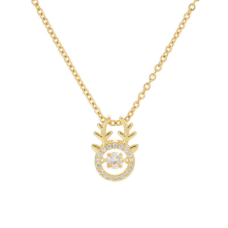 The new Korean version of the dynamic series titanium steel necklace, a fashionable and beating heart for women, a popular collarbone chain, and a niche diamond-encrusted necklace Item Picture