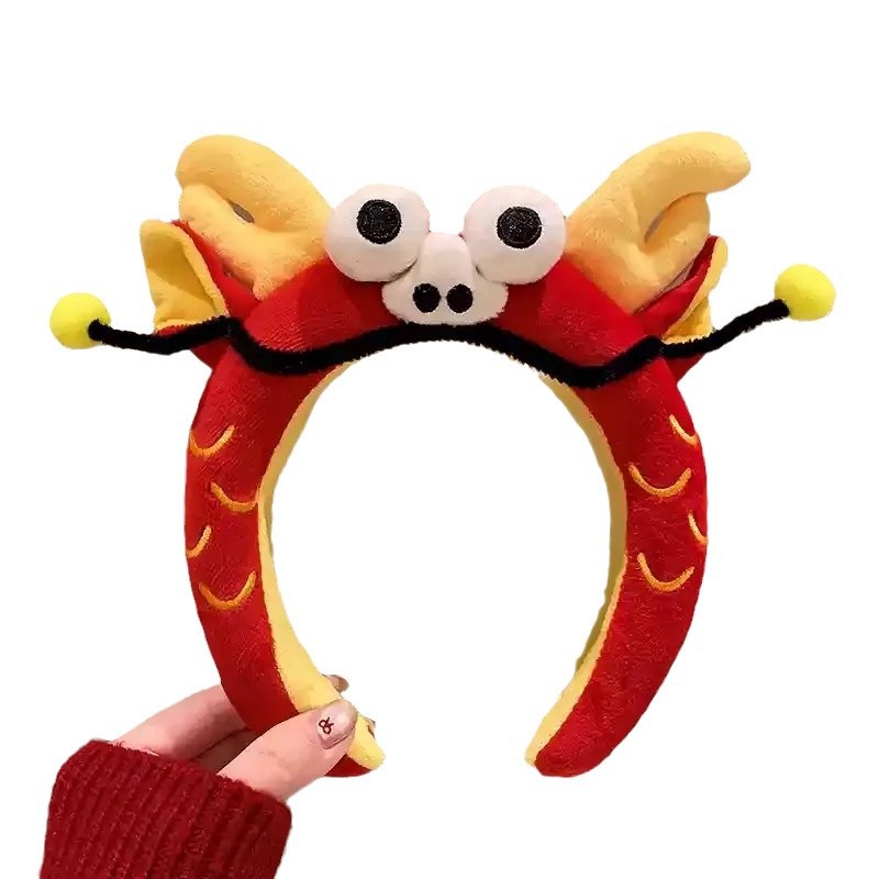 Welcome the God of Wealth! Cute God of Wealth sponge face wash hair band, home photo prop headband, New Year outfit hair accessory Item Picture