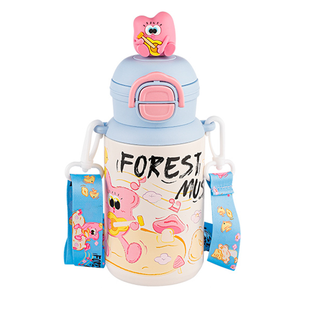Double-drinking children's insulated cup, cartoon student food grade 316 straw cup, portable school special high appearance level water cup Item Picture