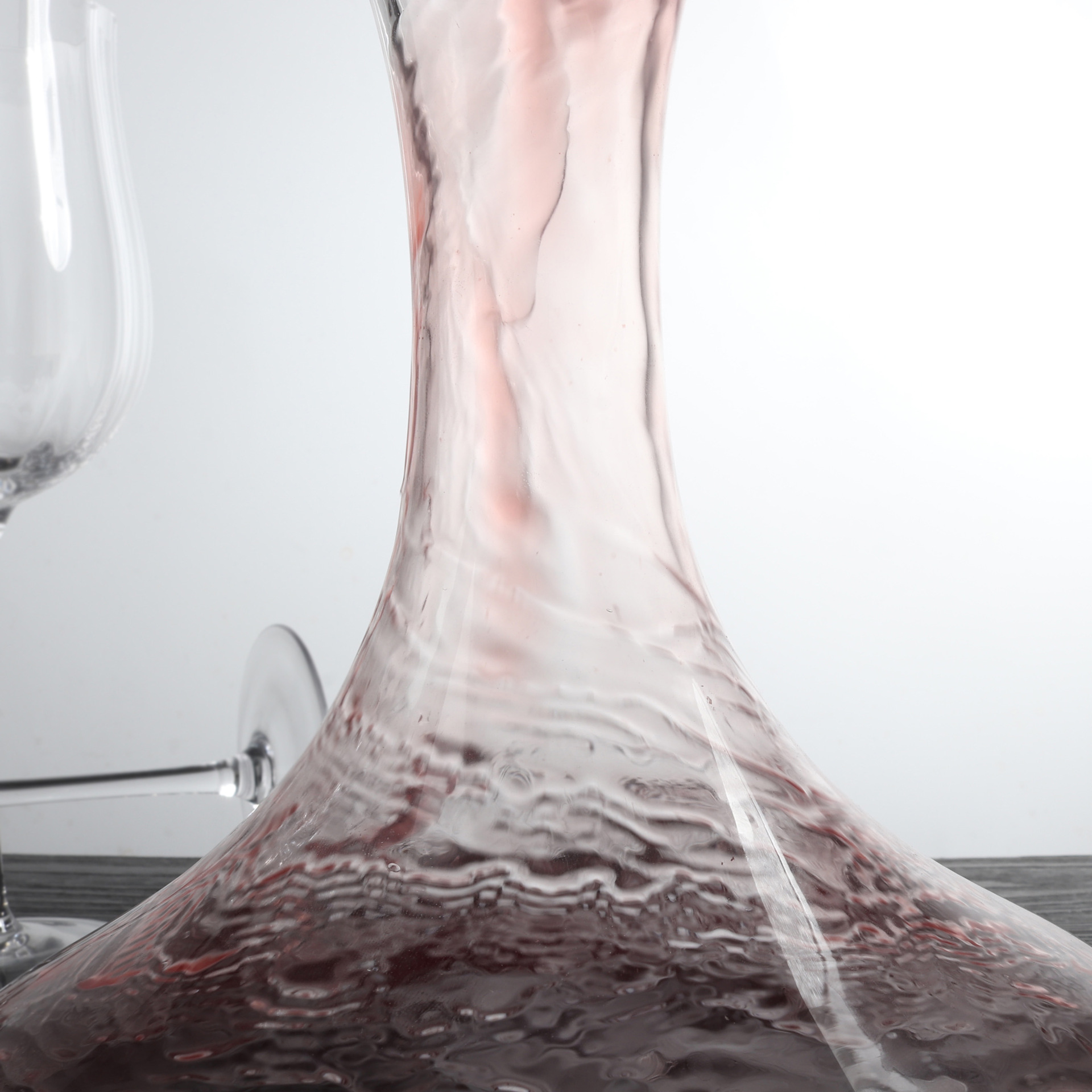 Handcrafted crystal glass flat-mouthed decanter, red wine quick decanter, hotel and restaurant household wine divider Specification drawing