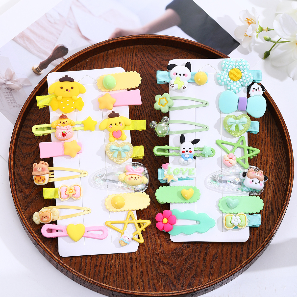 Cartoon cat children's hair clips, new Kitty hair clips, kindergarten hair accessories, girls' princess clips, broken hair kt side clips details Picture