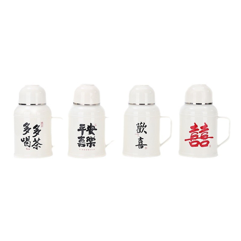 Chinese-style retro small thermos, 316 stainless steel double-layer insulated thermos, mechanical temperature display, office and household tea steeping and steeping pot Item Picture