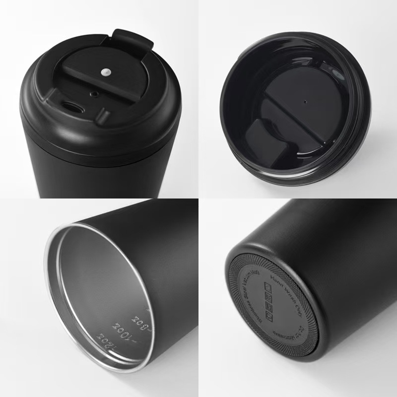 Cross-border 12oz mini coffee cup, office and home milk cup with scale, compact and portable double-layer vacuum insulated cup Application Scenario