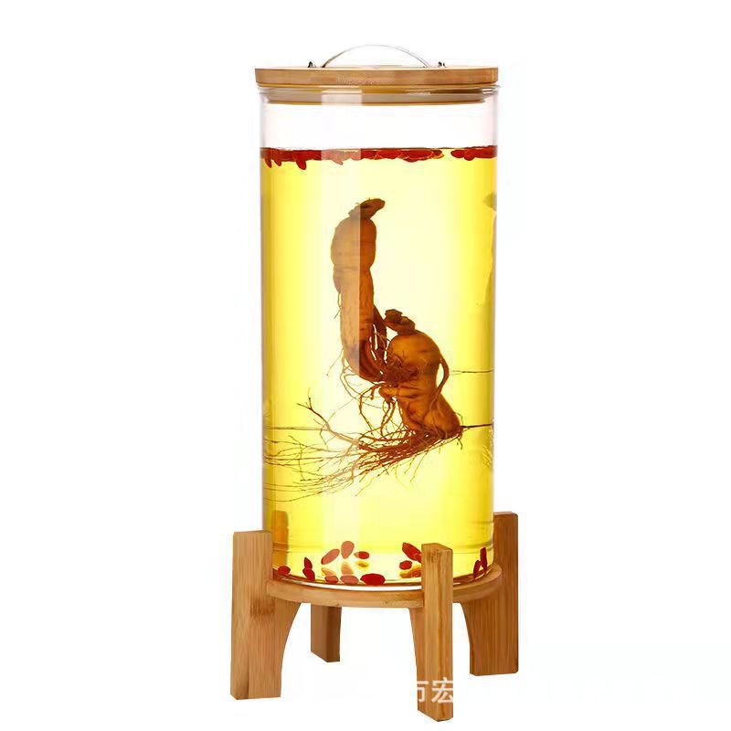 Heat-resistant and cold-resistant glass plum wine bottle with faucet, wine jar, grape wine bottle, sealed can for cola beverage, household Item Picture