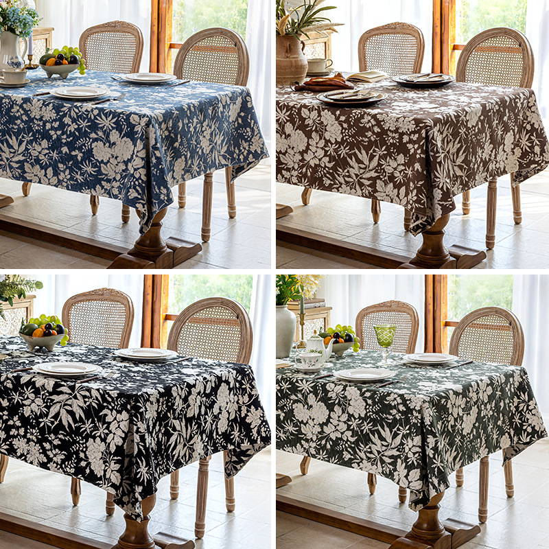European-style tablecloth with cotton and linen printed checks Specification image