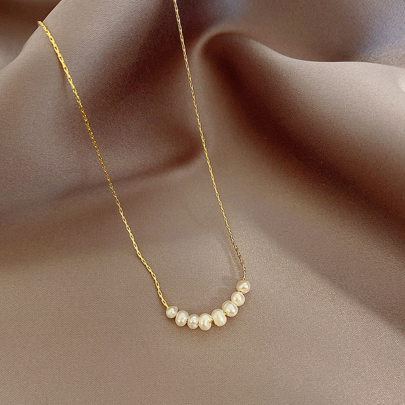 High-end, light luxury Baroque pearl necklace, female personality, retro charm, collarbone chain, versatile and popular neckchain accessory Specification drawing