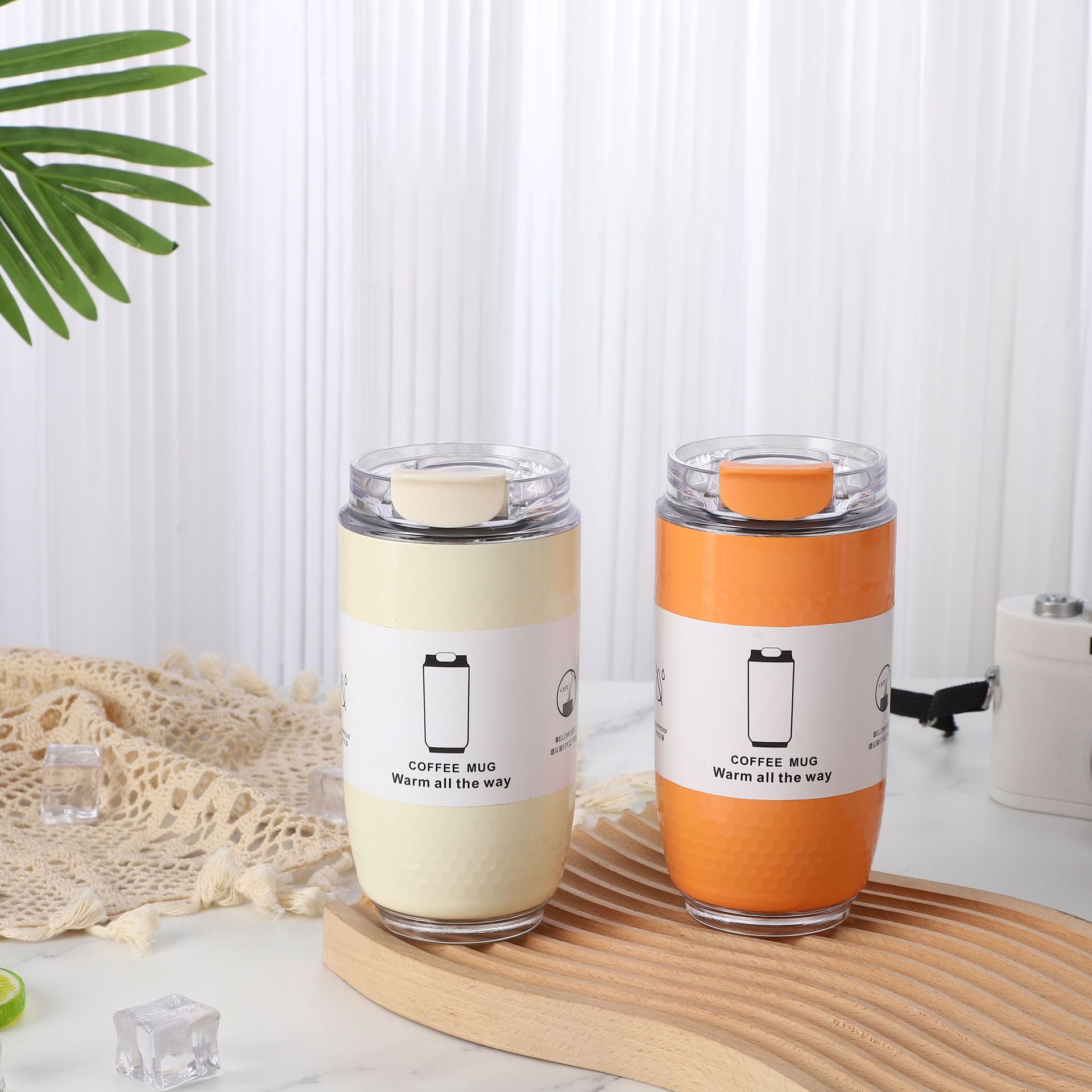 New cross-border 304 stainless steel portable coffee cup, simple vacuum insulated cup, ins men's and women's travel cup, portable details Picture