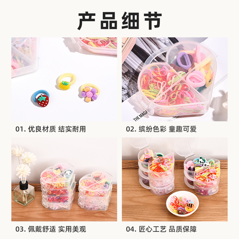 New children's little princess shoulder bag, hair band, girls' fresh and sweet macaron hair rope, cute hair accessory set gift box Specification drawing
