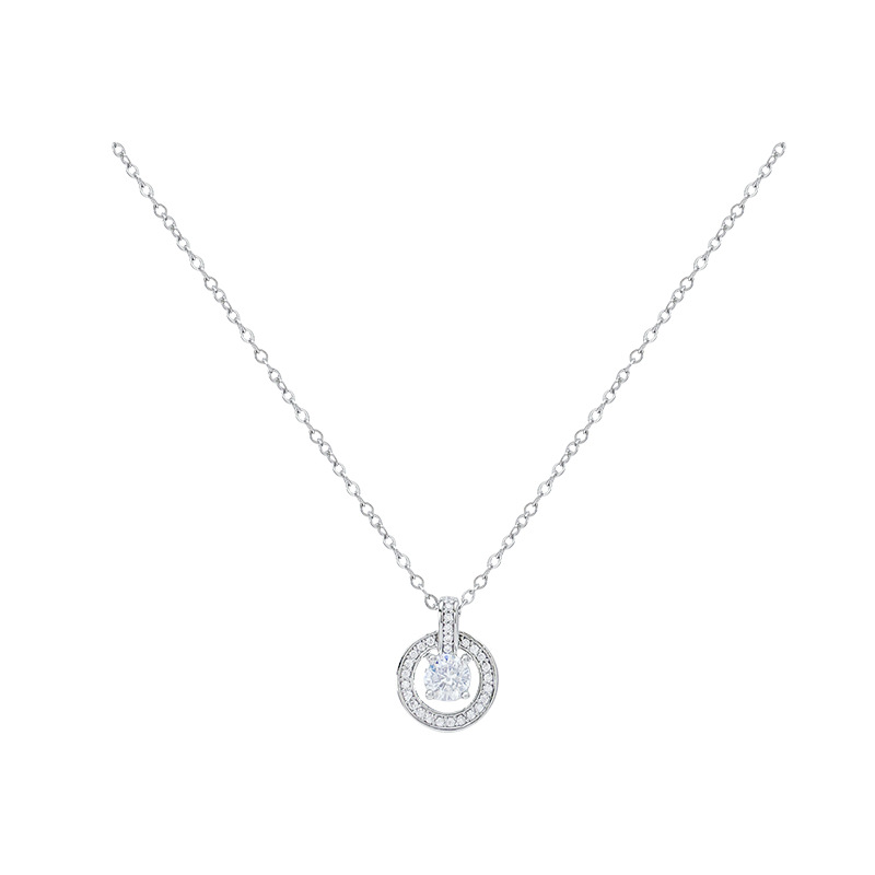 Exquisite full-diamond pendant titanium steel necklace for women, light luxury, niche and high-end feel, collarbone chain, best-selling trendy and stylish neckchain accessory Item Picture
