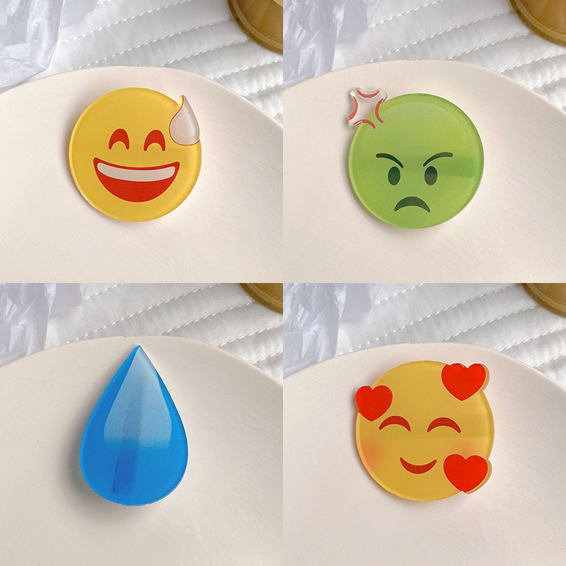 Sweat drop hairpin, big speechless, water drop hairpin, soybeans sweating, with emoji on the side, cold sweat clip, sweat drop emoji for a girl Application Scenario