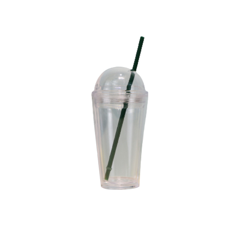 The popular and fashionable double-arch lid straw cup is a camping and photo-taking outdoor drinking cup with double-layer insulation. Factory wholesale Item Picture
