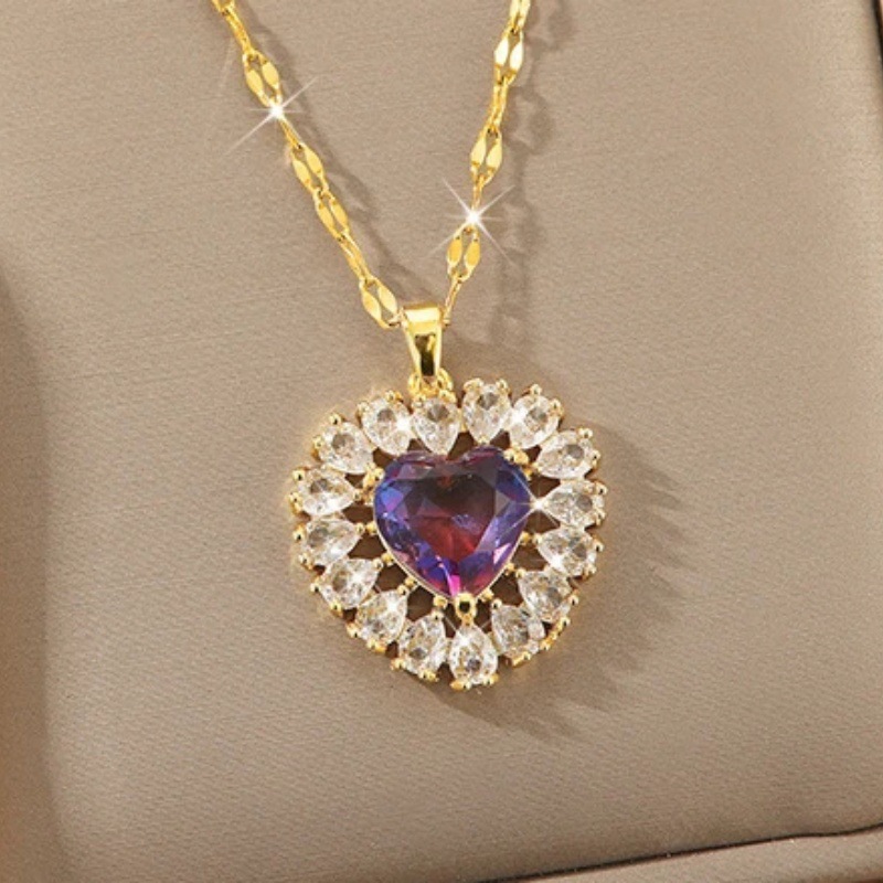 Titanium steel necklace, non-fading, women's summer light luxury niche design, high-end collarbone chain, popular fashion accessory wholesale Specification drawing