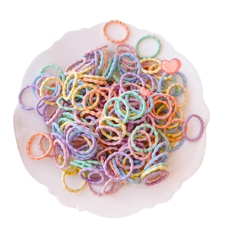 100 boxed thumb hair ties that won't damage hair, baby and children's hair accessories, high elasticity Korean version Item Picture