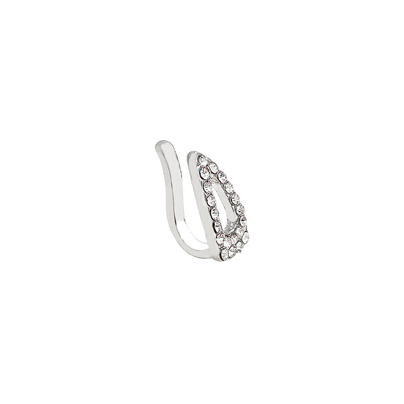 High-end micro-inset zircon ear clips, women's earless earrings, 2025 new trendy ear bone clips, versatile commuting earrings Item Picture