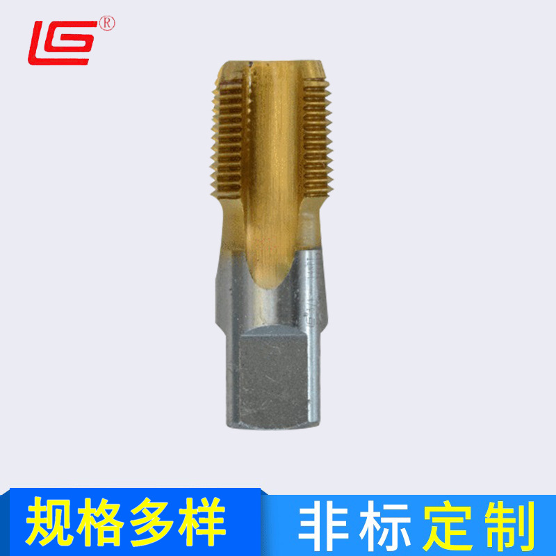 Langgong brand conical 60-degree square shank stainless steel NPT tap, 6524 high-speed steel processing stainless steel full figure