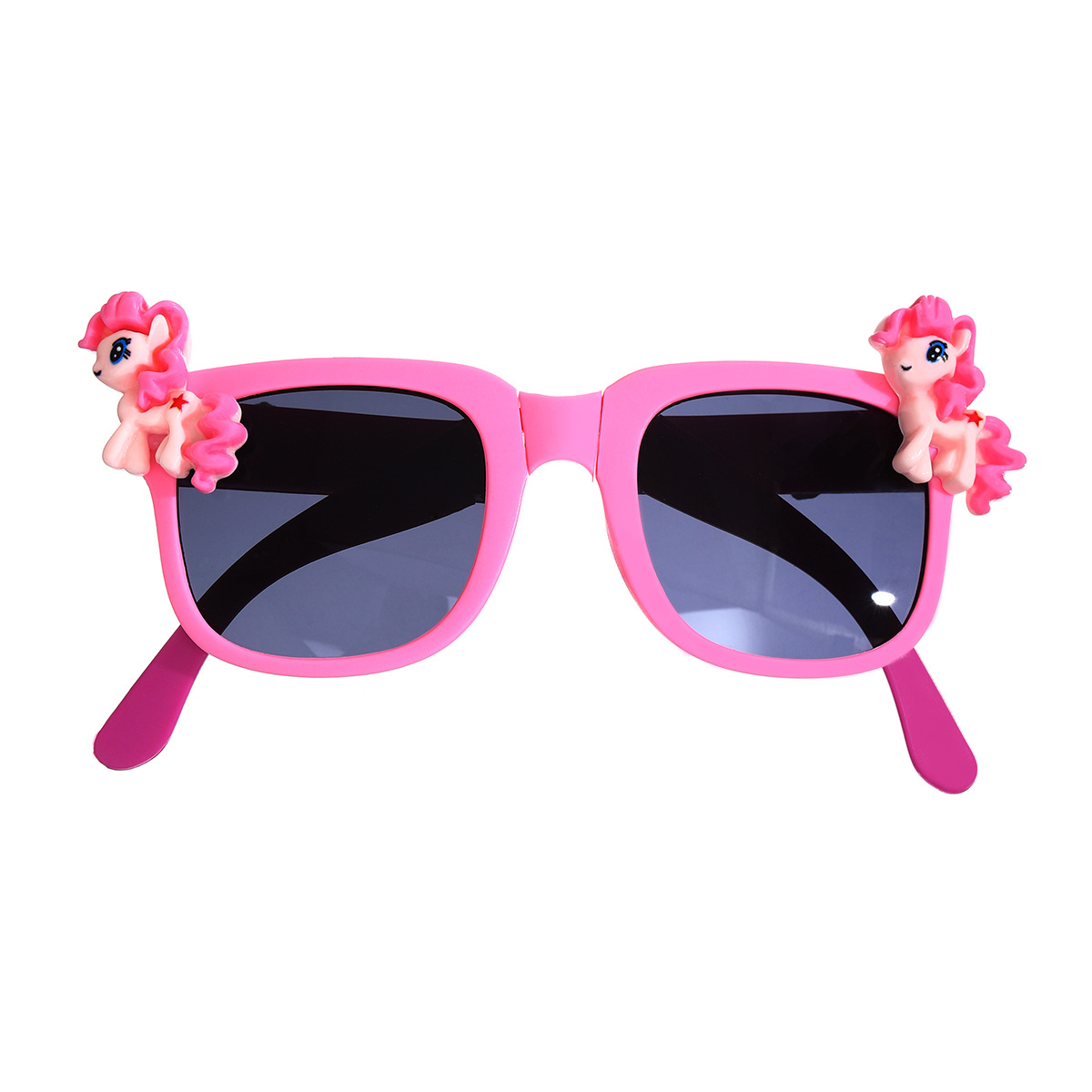 Children's folding sunglasses, cute cartoon sunglasses, outdoor sun protection polarized sunglasses for boys and girls, heart-shaped sunshade glasses Item Picture