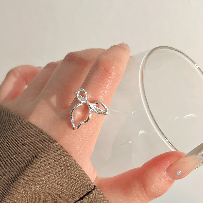 Bow Ring Collection 2025 New Best-selling Women's plain ring Open Ring, Light Luxury, Niche and High-end Index Finger ring Specification drawing