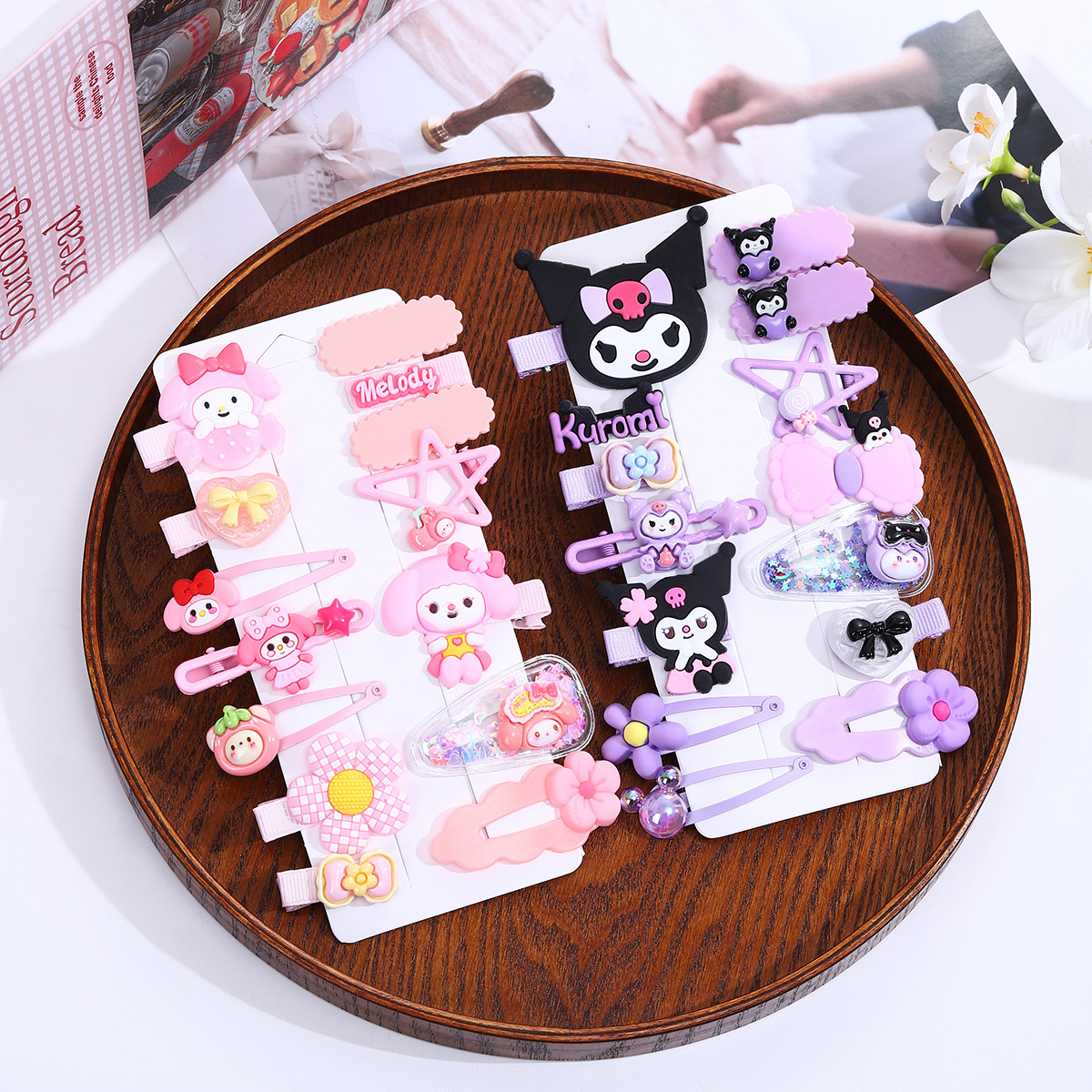 Cartoon cat children's hair clips, new Kitty hair clips, kindergarten hair accessories, girls' princess clips, broken hair kt side clips full figure
