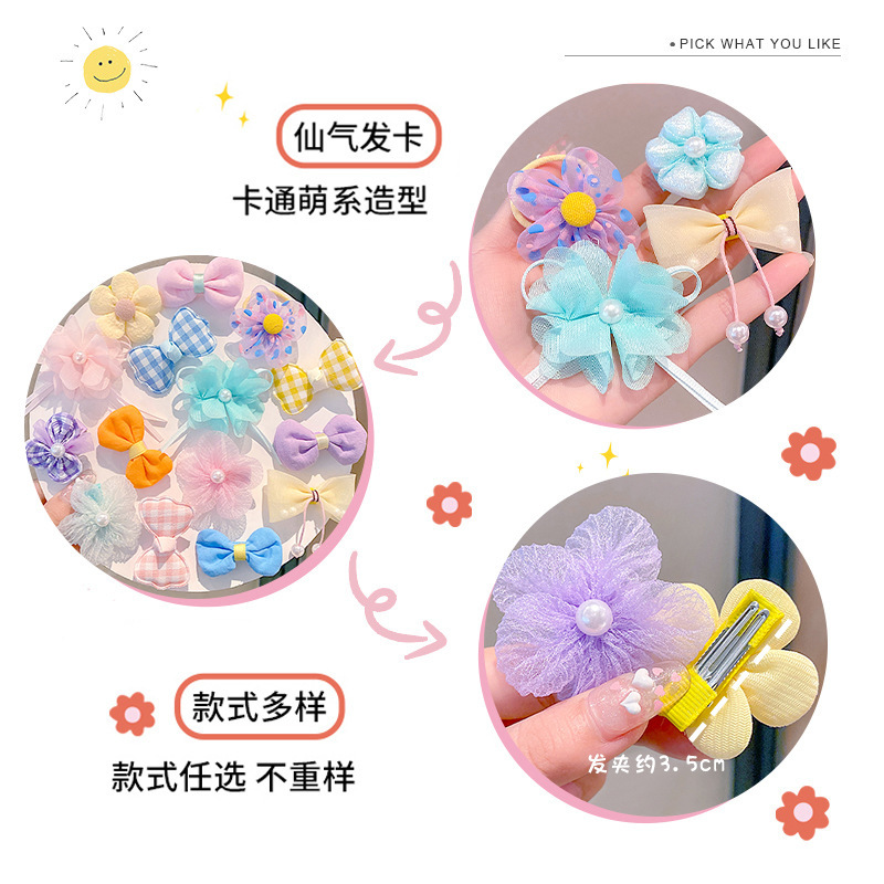 New Spring/Summer 2024 children's hair clips, sweet bow flower hair clips for girls, cute hair accessories and headwear for girls Application Scenario