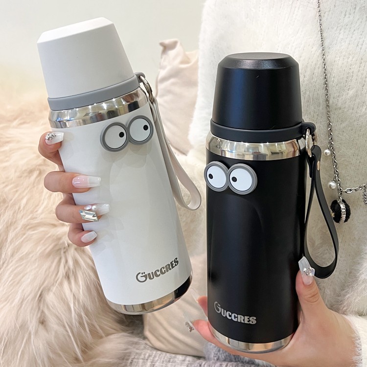 Portable stainless steel tea brewing cup, high appearance level water cup, office cup, large-capacity outdoor water bottle, thickened insulated cup details Picture