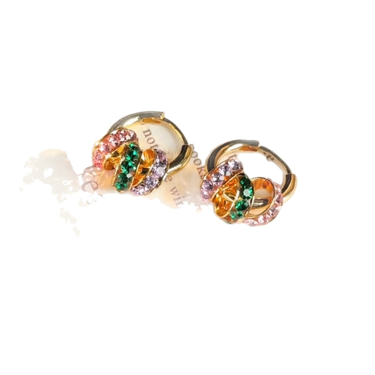 Light luxury and high-end colored zircon ring earrings for women, a new bestseller in 2025, versatile and elegant ear ring earrings for women Item Picture