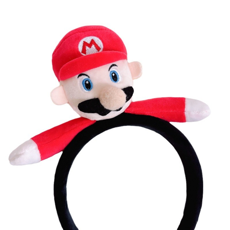 Mario hairband, super cartoon anime Luigi game hairpin, cute doll, funny costume cosplay headband Item Picture