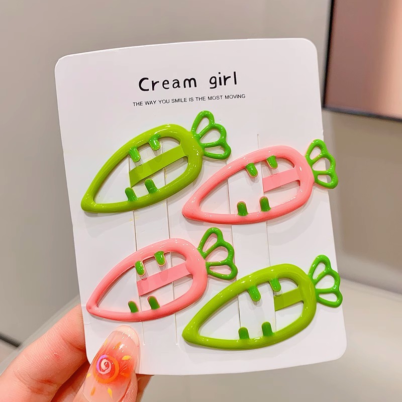 Cute hair clips, sweet candy-colored dopamine carrot clips, hair clips, hair accessories, girls' hair clips, cute girls full figure