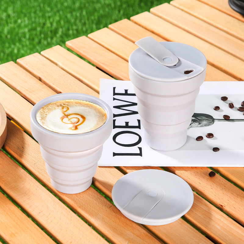 Amazon's best-selling original manufacturer silicone coffee cups, coffee cups, beverage cups, outdoor travel anti-drop water cups Specification drawing
