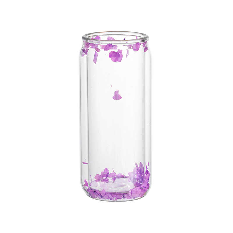 Customized high borosilicate double-layer glass water cups, cross-border cold drink cola Mason cups, household high appearance level glass coffee cups Item Picture