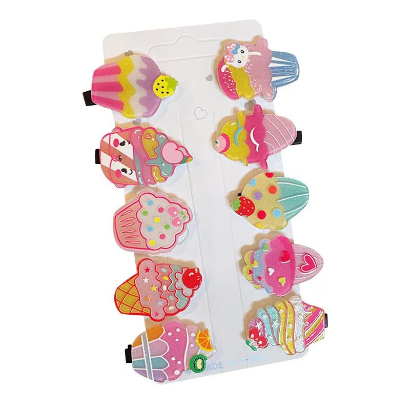 Korean acrylic duckbill clips, cute children's bangs clips, Lina Bell hair clips, little girls' hair accessories and headwear wholesale Item Picture
