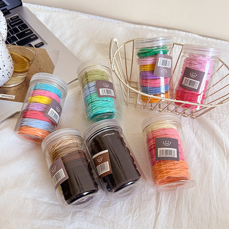 Colorful seamless towel loops can be canned without damaging hair, high-elasticity hair ties, simple basic hair ties, and hair tie rubber bands details Picture