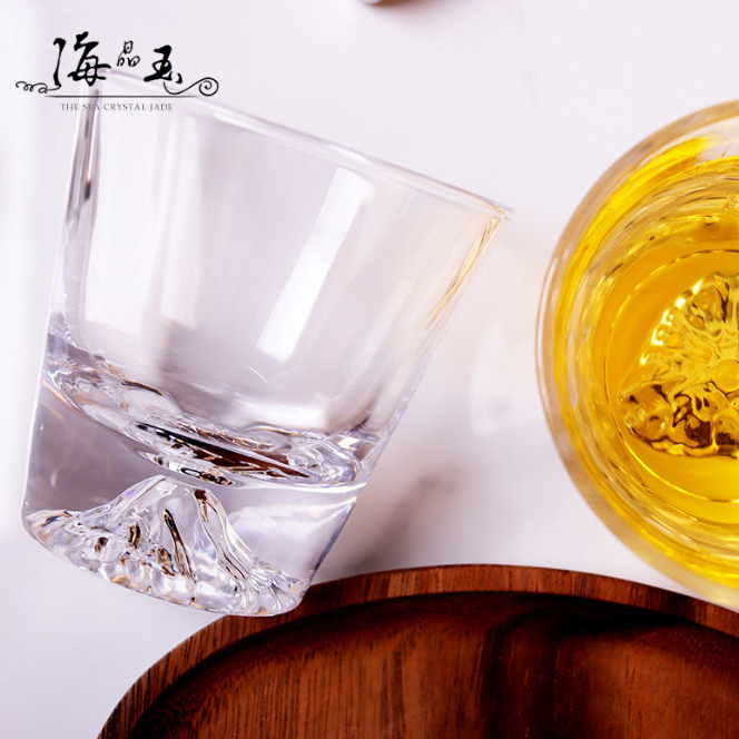Japanese Mount Fuji glass cup, frosted ins Snow Mountain cup, household transparent breakfast milk cup, whisky cup Specification drawing