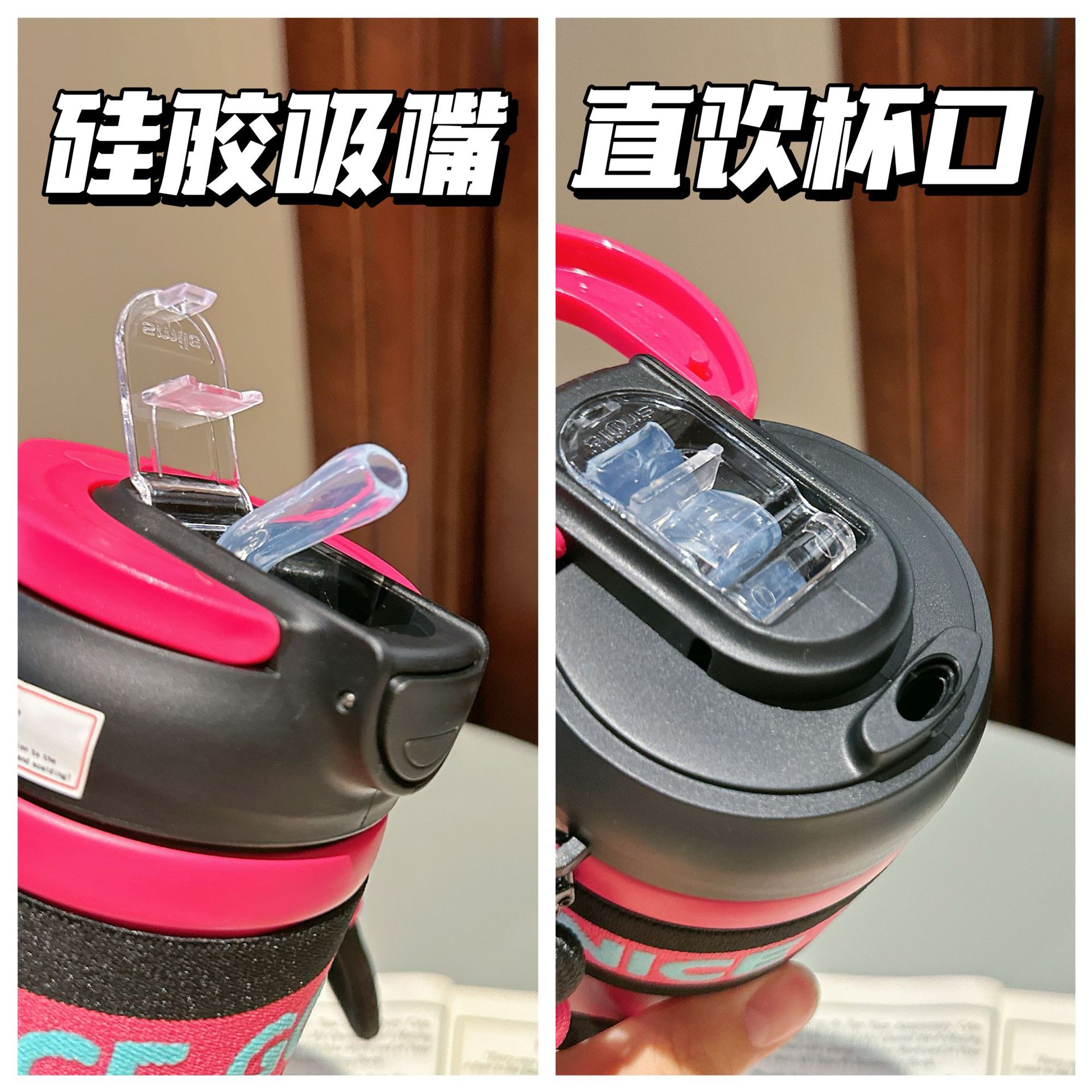 Fashionable new double-drink coffee cup, office essential straw water cup, portable leak-proof, high appearance level stainless steel insulated cup Application Scenario