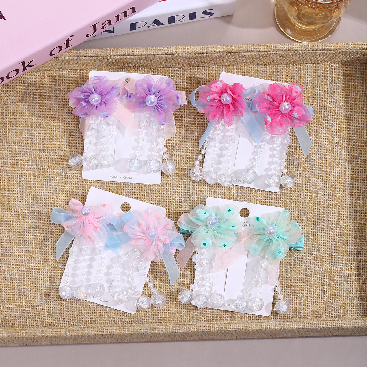 Children's hair flowers, Hanfu headwear, ancient-style hair clips, Chinese-style little girls' walking tassels, girls' hair clips and hairpins full figure