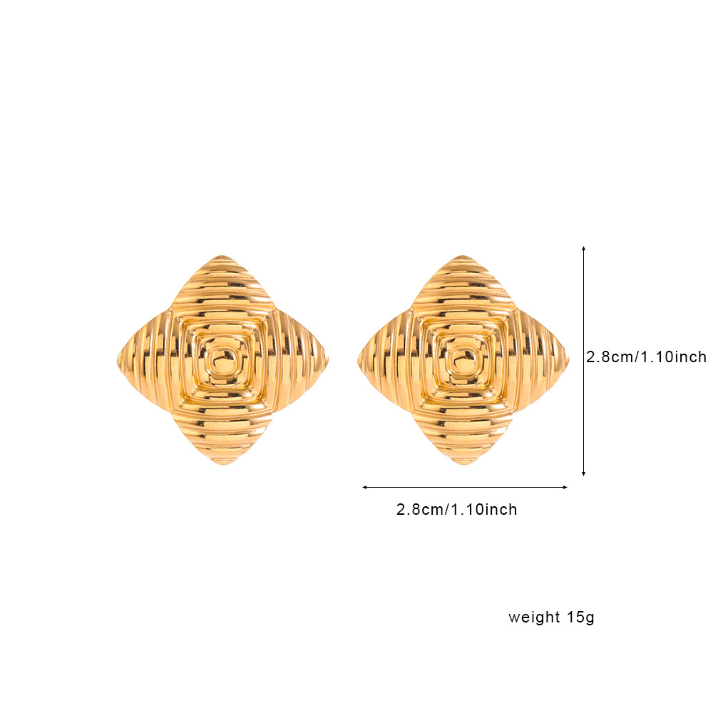 European and American cross-border titanium steel ear studs for women, anti-allergy, ins style, pleated, light luxury and high-end feel, shein, starting from one piece Application Scenario