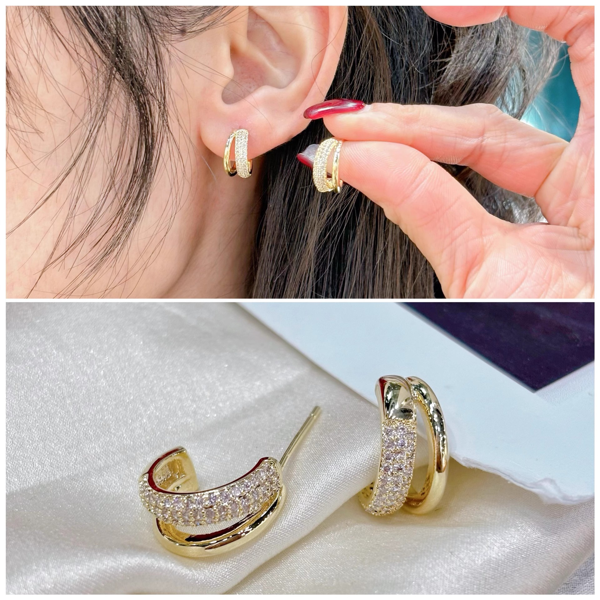 925 Silver Needle, Dongdaemun, South Korea, light luxury, exquisite, small and high-end stud earrings, fashionable and individual, 2025 new trend Application Scenario
