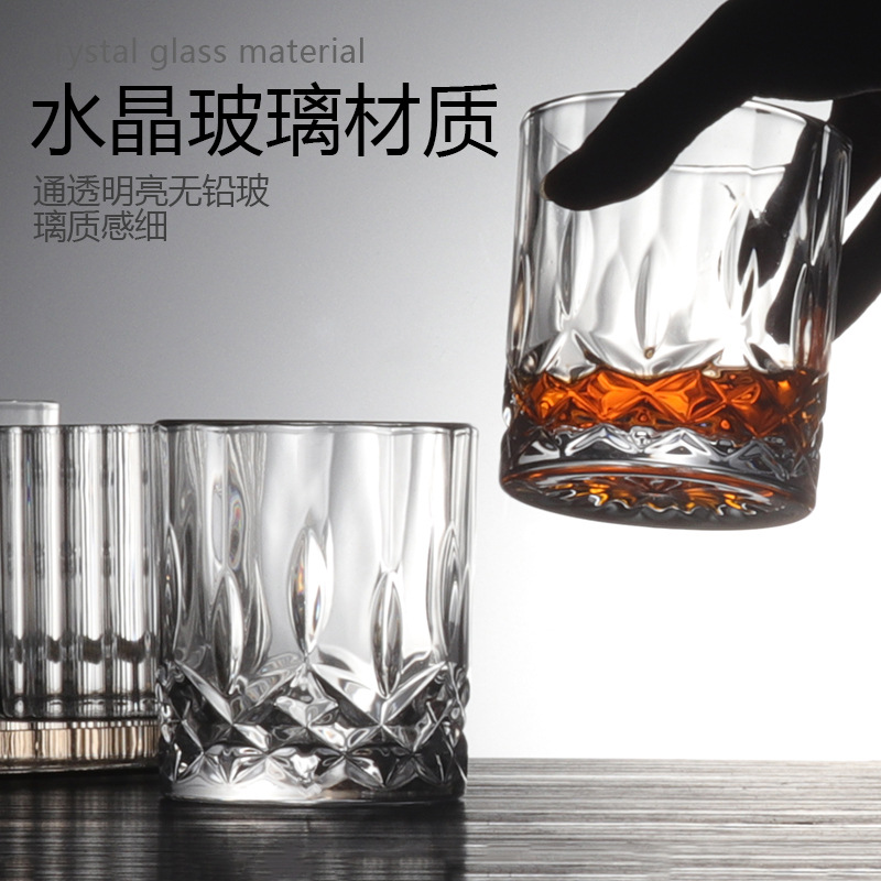 Wholesale of whisky glasses, thickened crystal glass, European-style wine glasses, large beer glass sets for hotel and home use details Picture