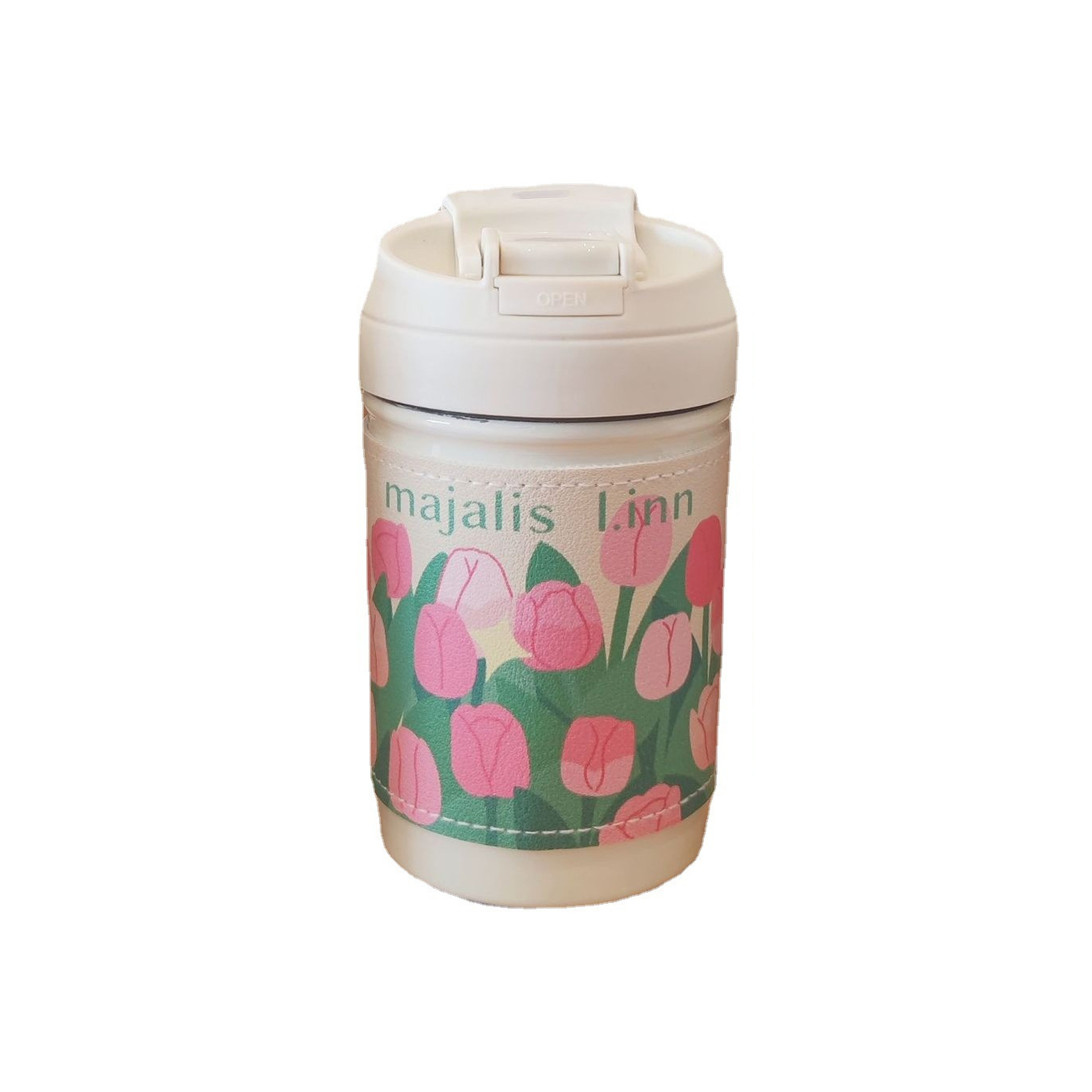 Tulip insulated cup for girls, 316 stainless steel straw cup, high appearance level, portable double-drinking cup for young girls, ins gift Item Picture