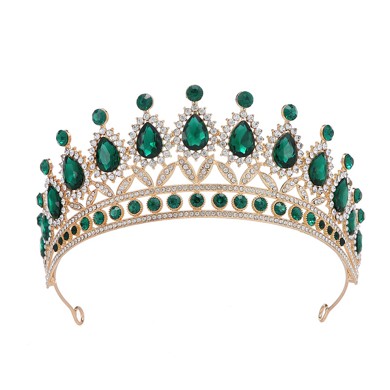European-style bride crown accessories, cross-border luxury crown hair accessories, birthday, coming-of-age, party water diamond crowns Item Picture