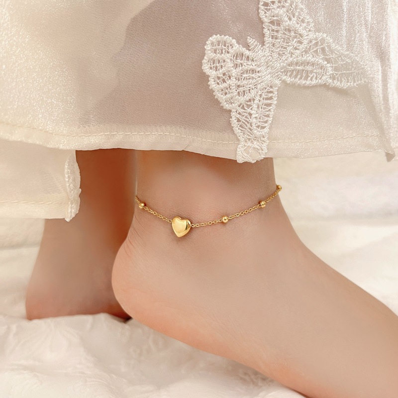 A simple Japanese and Korean bean-shaped heart-shaped necklace, a trendy and individualistic female Instagram-style collarbone chain that doesn't fade, made of titanium steel Specification drawing
