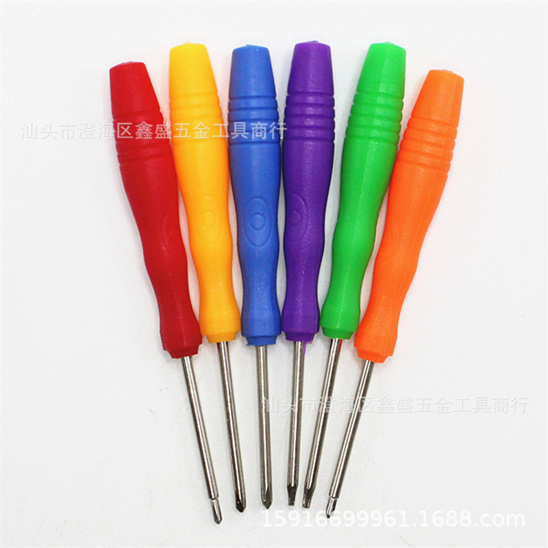 Mini 2.0+ letter /- letter shaped plum blossom screwdriver, small screwdriver, disassembly plastic screwdriver, color strip handle details Picture