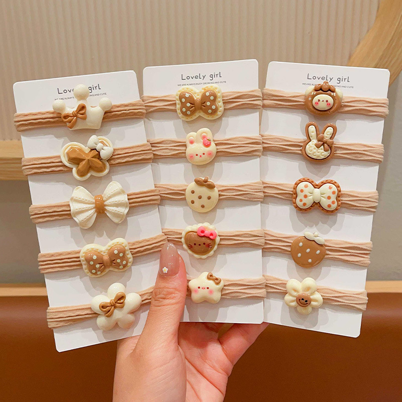 Children's hair tie, high ponytail hair tie, student milk coffee hair tie, hair band, girls' hair non-damaging, high-elasticity rubber band headwear full figure