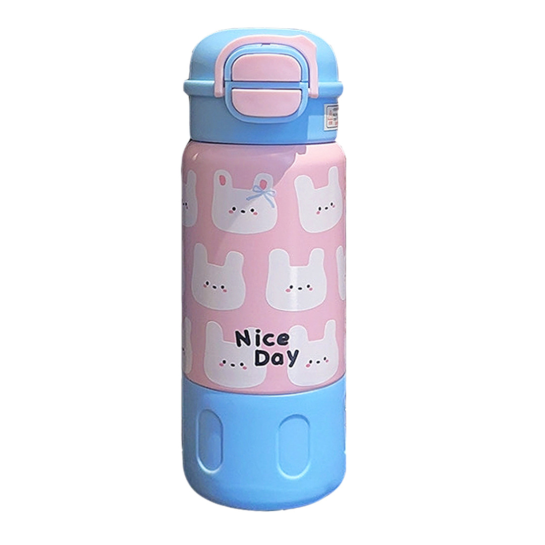 The 2024 new model of high-appeal stainless steel insulated cup for girls, a cartoon and cute straw cup specially designed for students Item Picture