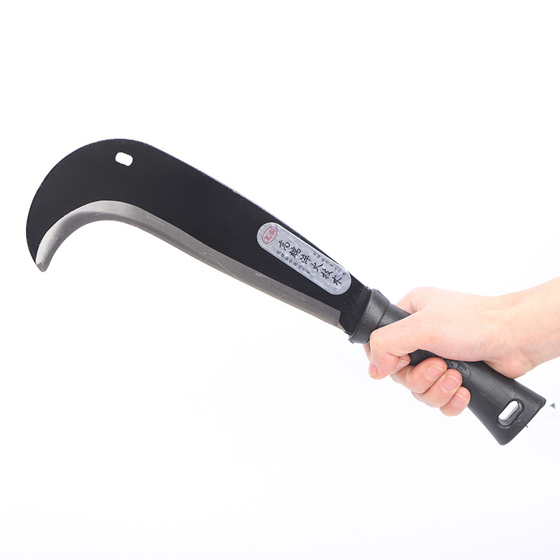 Manganese steel woodcutting knife, field tree cutting knife, firewood knife, firewood splitting knife, road opening knife, sickle, sharp grass cutting knife, curved knife, agricultural tools details Picture