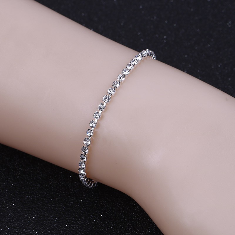 Cross-border platform recommendation: Bride's simple claw chain Full diamond necklace, earrings and bracelet three-piece set, factory direct sales details Picture