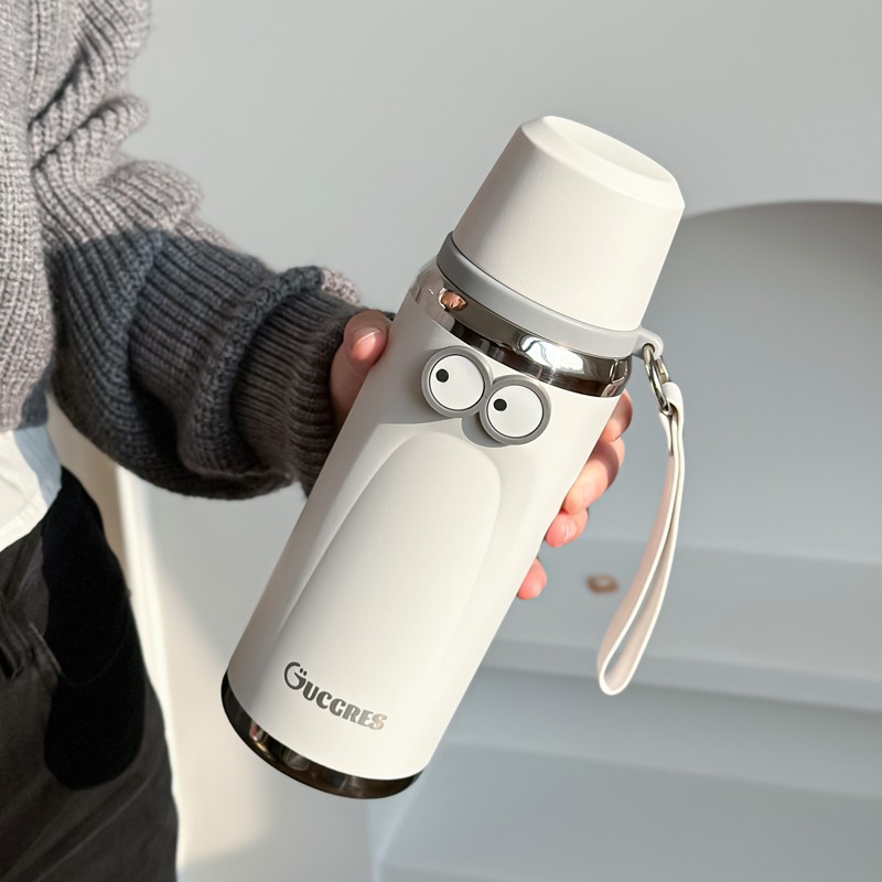 Portable stainless steel tea brewing cup, high appearance level water cup, office cup, large-capacity outdoor water bottle, thickened insulated cup full figure