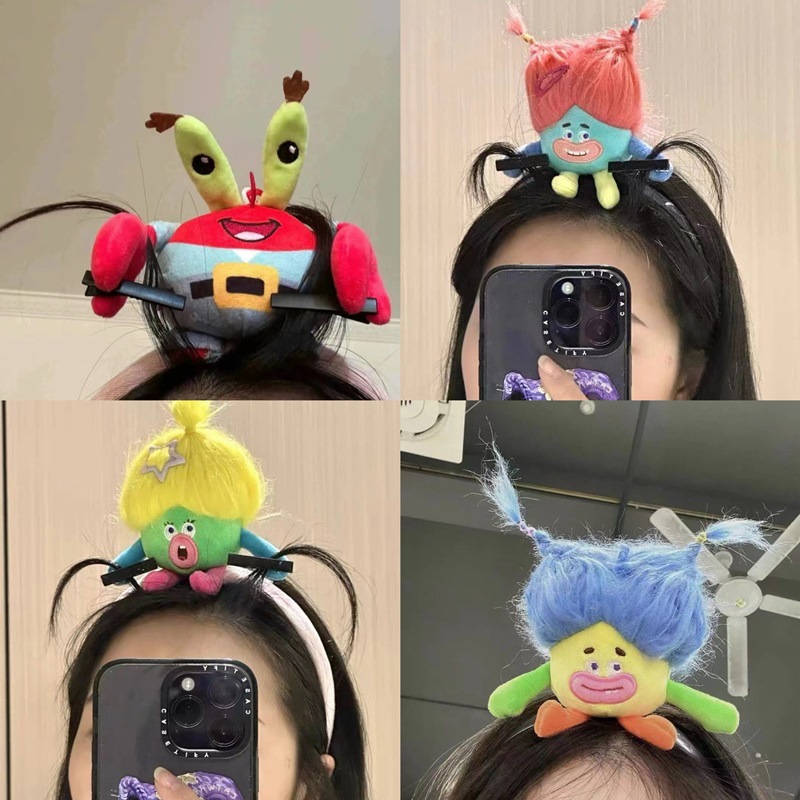 The Mouse King hair band and headband are the same style as Douyin. They are handcrafted and cute, with wide edges for washing the face and anti-slip cartoon hair accessories details Picture